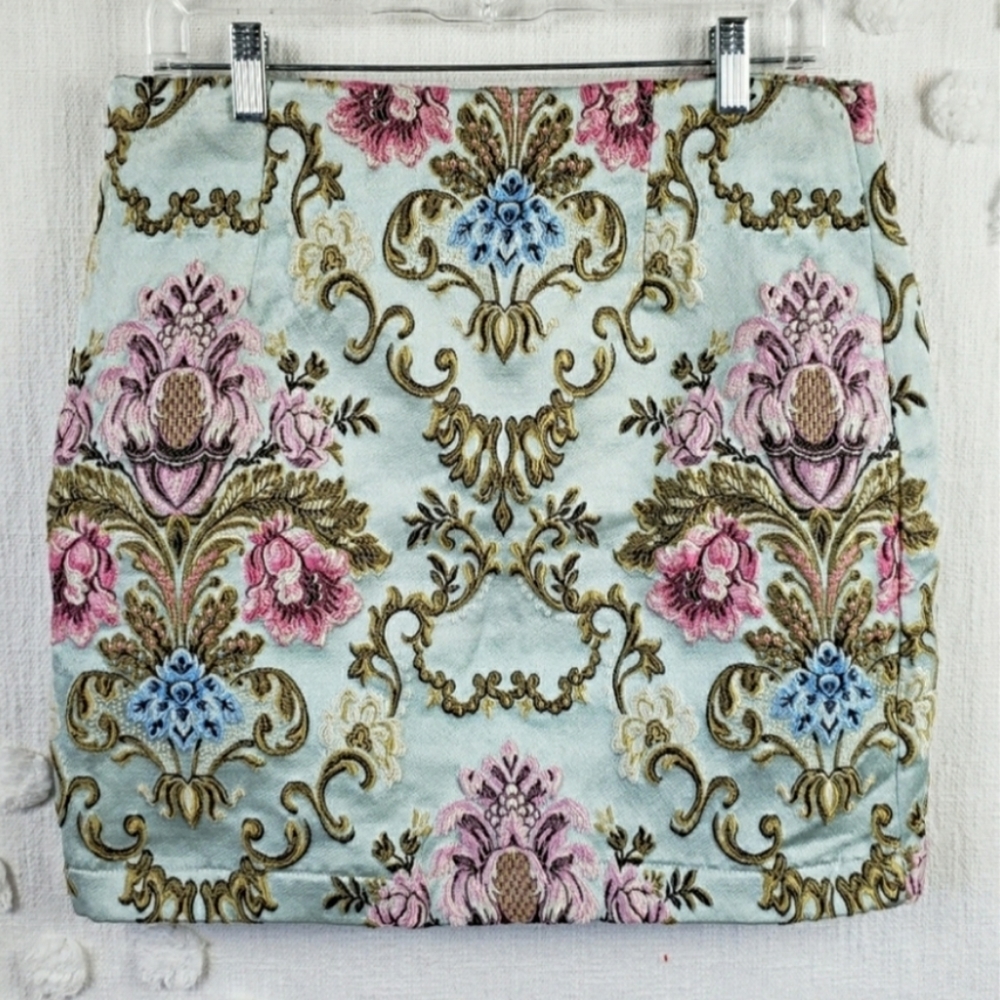 Tobi Blue Flordales Mini Skirt